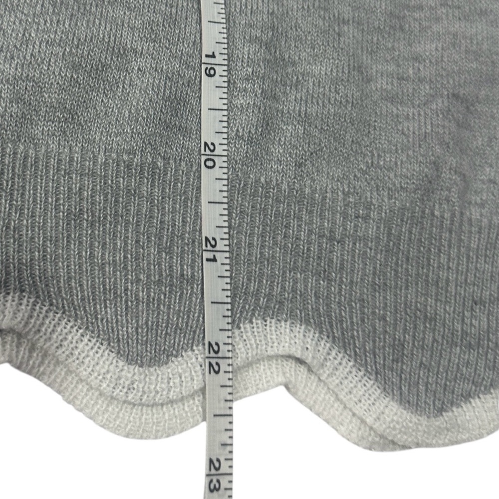 Knitted Wool Gray White Scalloped Neckline Pullover Sweater Misslook Medium - Picture 12 of 14